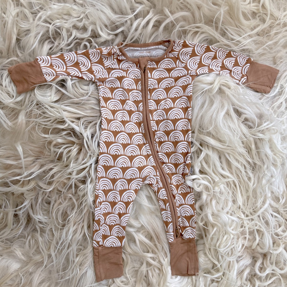 Little Sleepies patterned newborn zippie